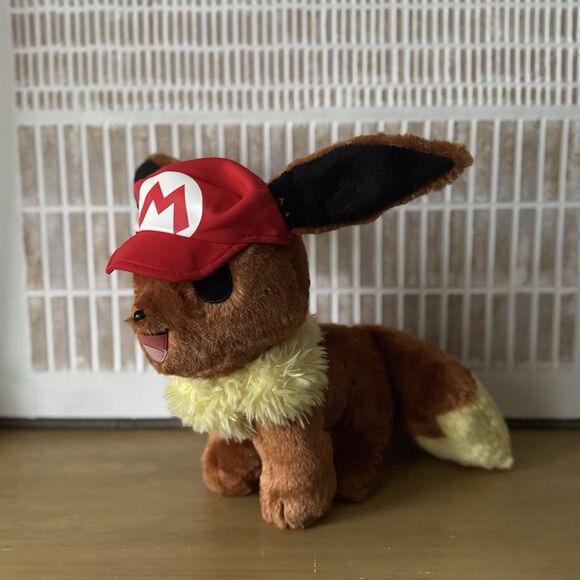 Build-A-Bear Workshop BAB Pokemon Eevee 16" Stuffed Plush 2021 Pokemon Bag Mario - Picture 8 of 8